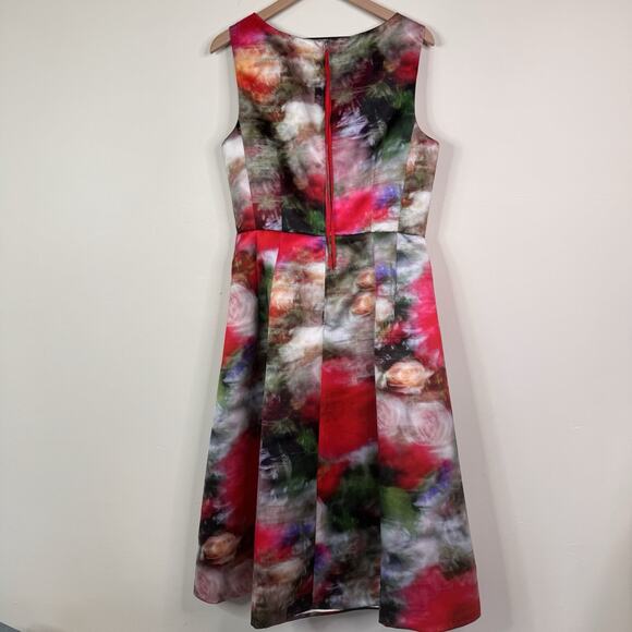 Adam Lippes Duchess Satin Fluted Dress Floral Print Structured Size 12 $2190 - Picture 8 of 16